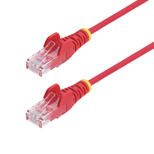 StarTech.com 1ft Red Slim CAT6 Ethernet Cable, Snagless, 100W PoE, UTP, LSZH, 28AWG Pure Bare Copper Wire, Slim RJ45 Network Patch Cord w/Strain Reliefs, Individually Tested